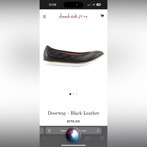French Sole NY Black Ballet Flats w Sporty Sole - Picture 1 of 7